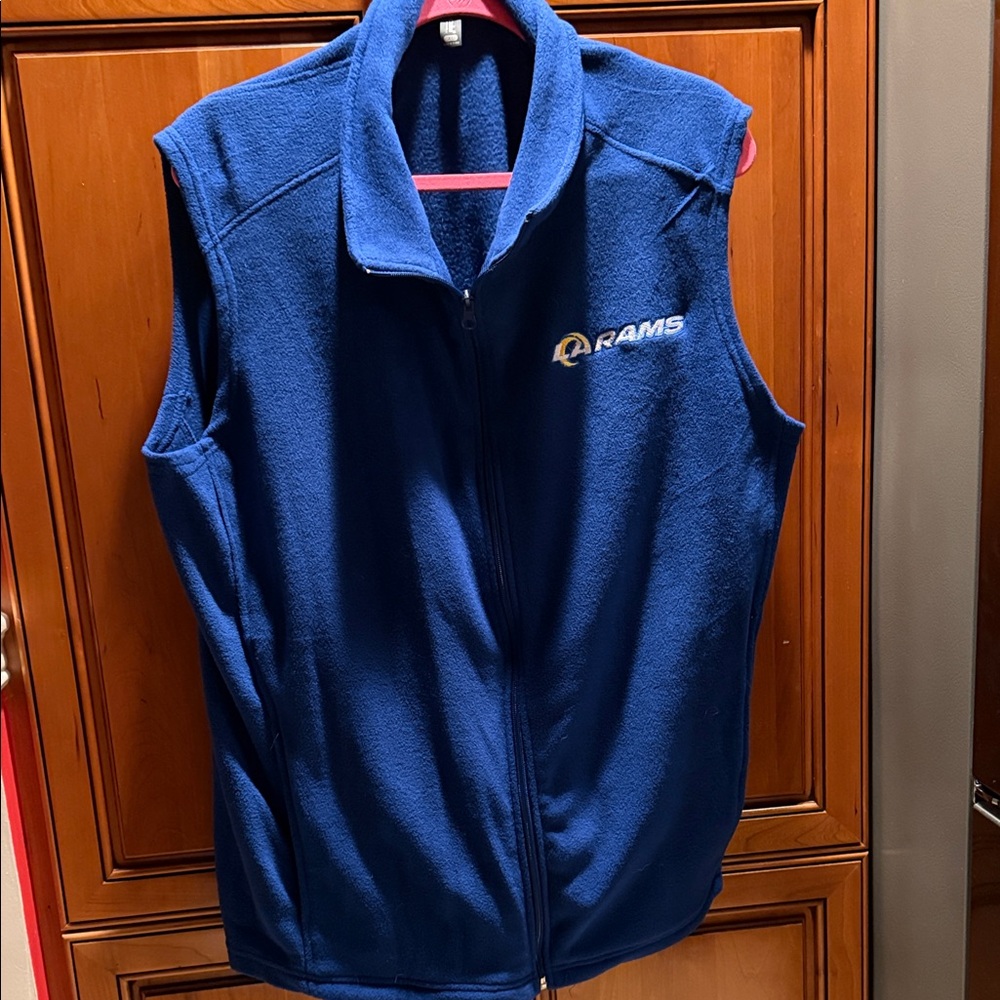 Dunbrooke Blue Fleece Vest with LA Rams Logo